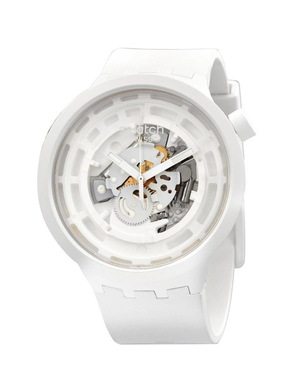 NWT Swatch C-White Quartz Skeleton Dial Men's Watch